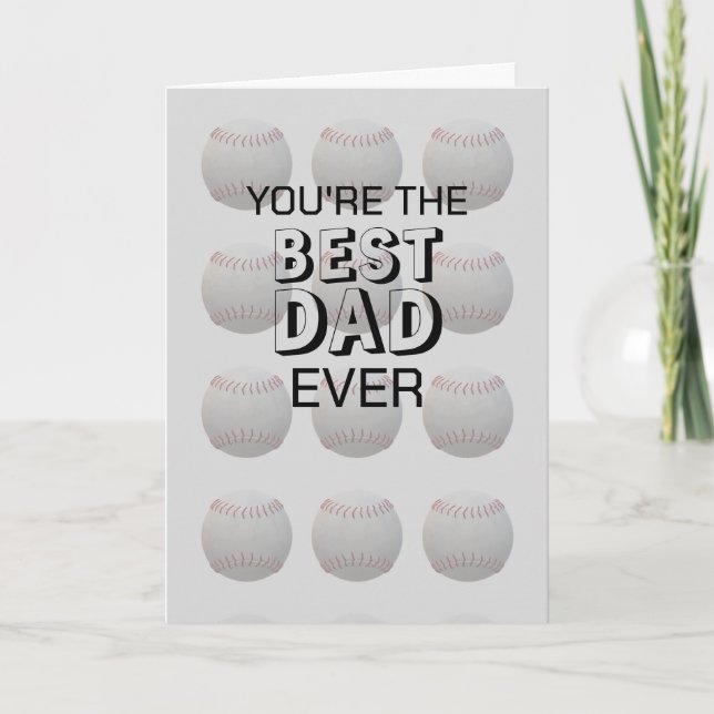 Tarjeta temática de béisbol del Día del Padre de J (Anverso)