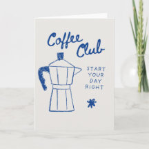 Tarjeta temática de café en blanco