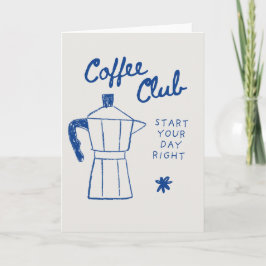 Tarjeta temática de café en blanco