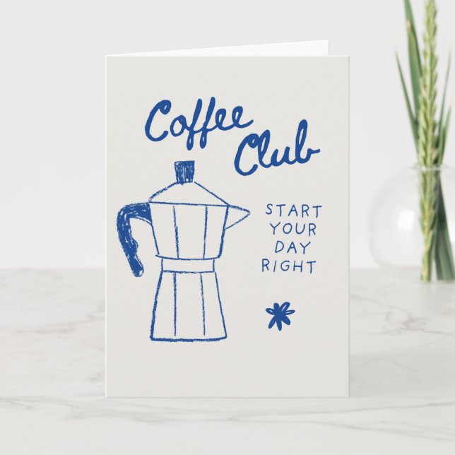 Tarjeta temática de café en blanco (Anverso)