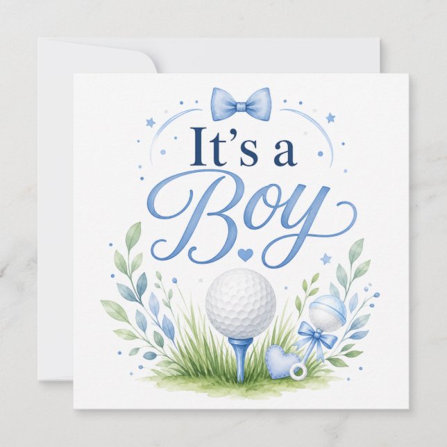 Tarjeta temática de Golf para Niño  (Anverso)