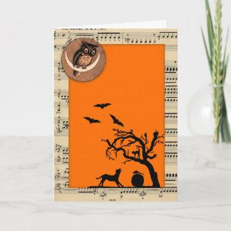Tarjeta temática de Halloween del vintage