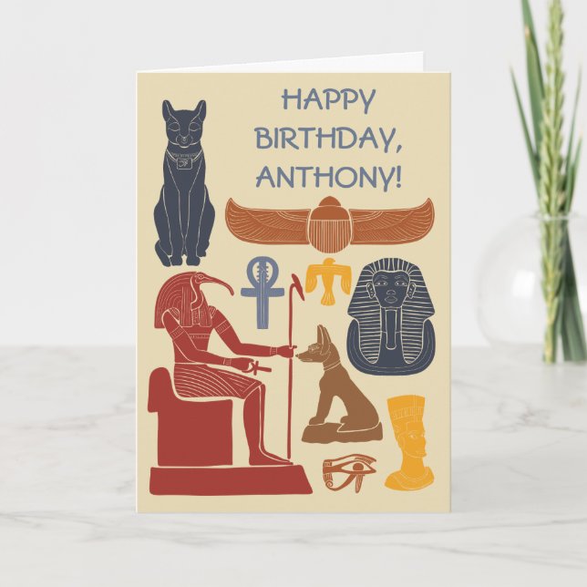 Tarjeta Temática de la antigua gráfica egipcia (Anverso)