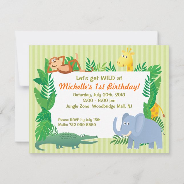 Tarjeta temática de la invitación del cumpleaños (Anverso)