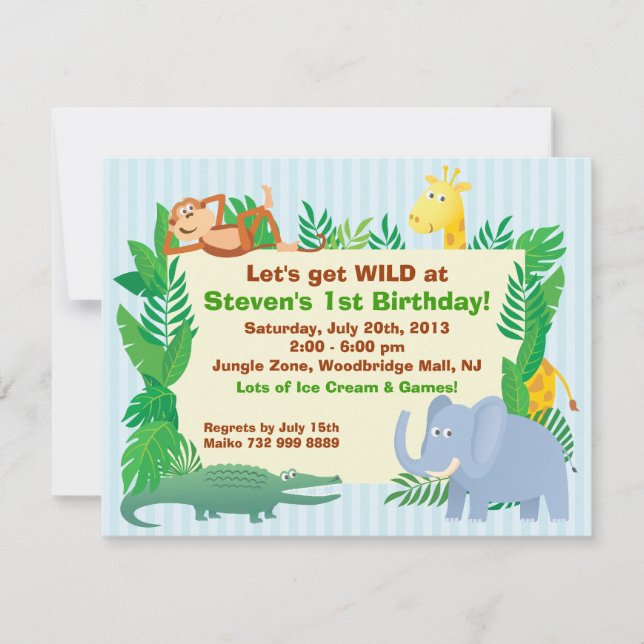 Tarjeta temática de la invitación del cumpleaños (Anverso)