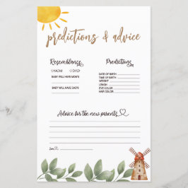 Tarjeta temática de predicciones y consejos de la