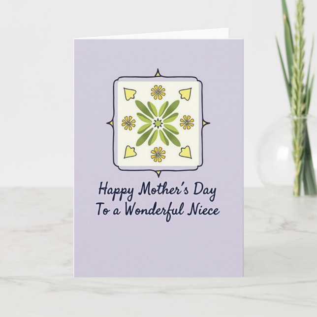 Tarjeta temática del Día de las Madres con pastel (Anverso)