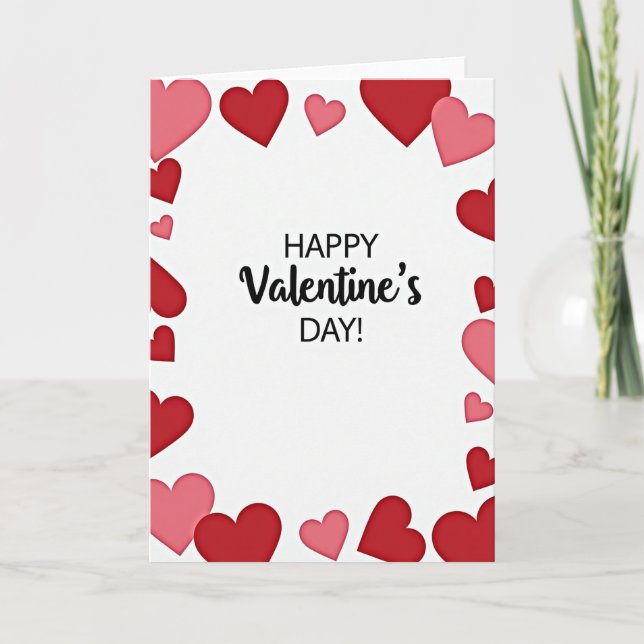 Tarjeta temática del día de San Valentín con coraz (Anverso)