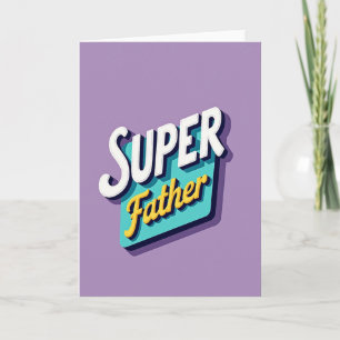 Tarjeta temática del padre superhéroe