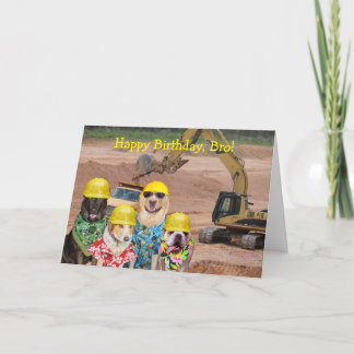 Tarjeta temática divertida de construcción de Pers