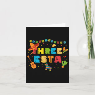 Tarjeta Temática mexicana Tercer Cumpleaños Niños de 3 Año
