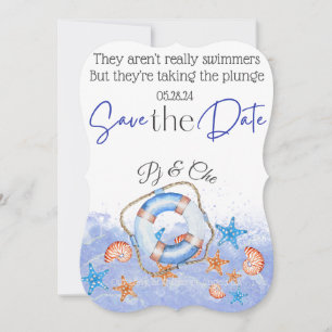 Tarjeta temática Nautical Beach Wedding