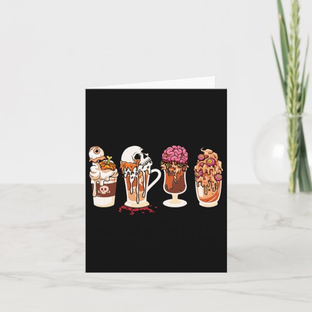 Tarjeta Temblorosa Temporada Cae Café Película De Horror Y (Anverso)