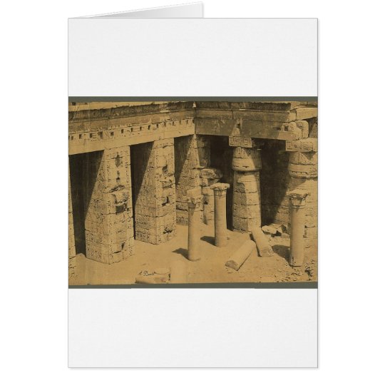 Tarjeta Templo de Ramses III. Egipto circa 1870