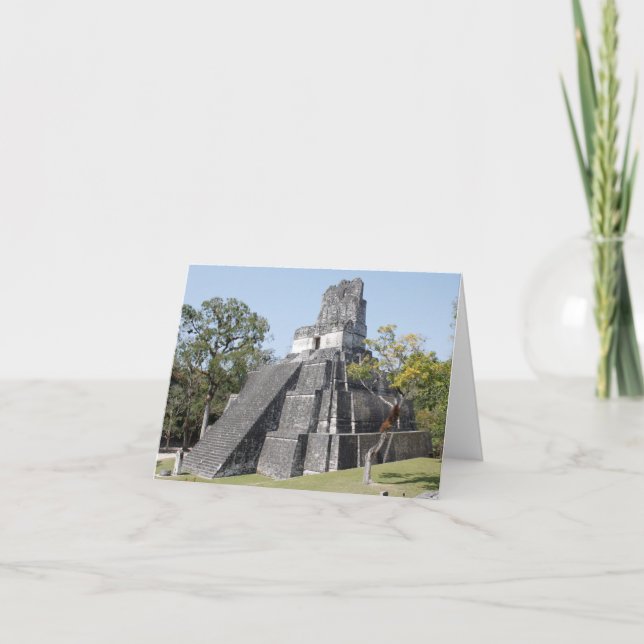 Tarjeta Templo de Ruinas Tikal de Guatemala (Anverso)