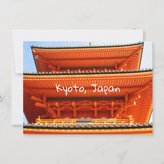 Tarjeta Templo Kiyomizu-dera, Kioto, Japón (Anverso)