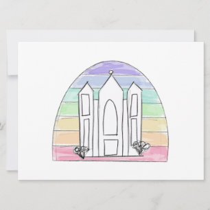 Tarjeta Templo LDS Salt Lake City puesta de sol arcoíris m