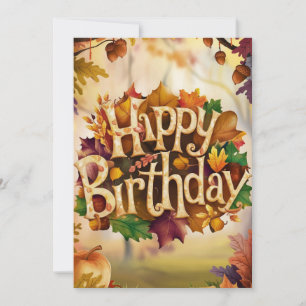 Tarjeta Temporada cálida otoño otoño feliz cumpleaños