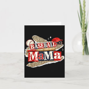 Tarjeta temporada de béisbol del juego de leopardo de mamá