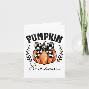 Tarjeta Temporada de calabaza Cocina Calabaza Bow Hallowee