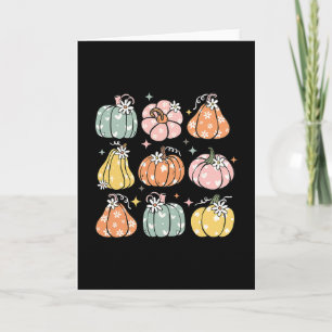 Tarjeta Temporada de Calabaza Otoño Todos Ustedes Hojas Dí