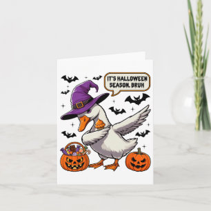 Tarjeta Temporada de Halloween Bruh Funny Goose Costume Sp