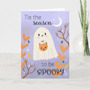 Tarjeta Temporada de Kawaii, el fantasma de Halloween