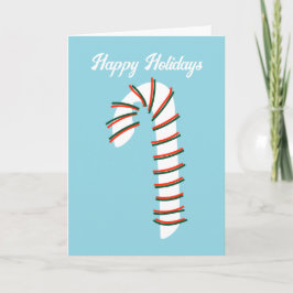Tarjeta Temporada de vacaciones Artista Candy Cane Saludo