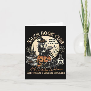 Tarjeta Temporada espeluznante del Salem Book Club Witch C