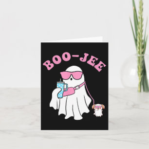 Tarjeta Temporada espeluznante lindo fantasma Halloween di