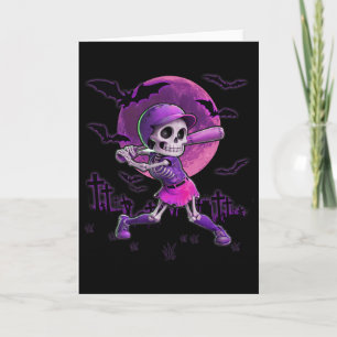 Tarjeta Temporada espeluznante Softll Halloween Chica esqu
