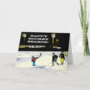 Tarjeta Temporada feliz de hockey