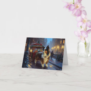 Tarjeta Temporada festiva de los Navidades Papillon