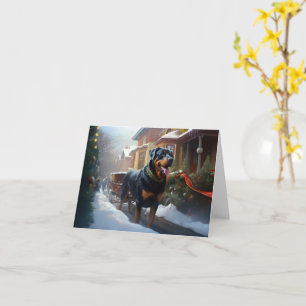 Tarjeta Temporada festiva de los Navidades Rottweiler