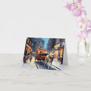 Tarjeta Temporada festiva de Navidades Akita