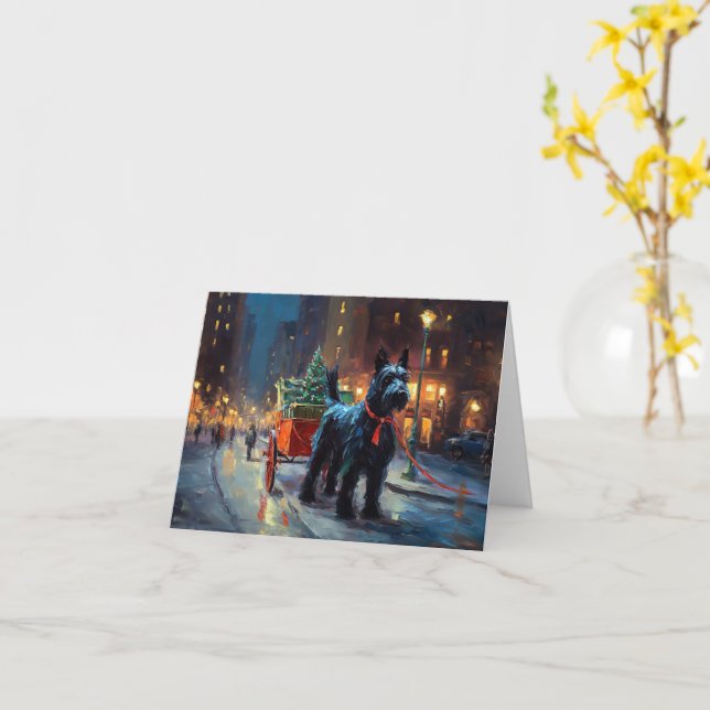 Tarjeta Temporada festiva de Navidades de territorios esco (flor amarilla)