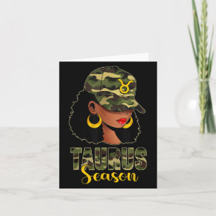 Tarjeta Temporada Tauro Mujer Afroamericana Negra Gorra Zo