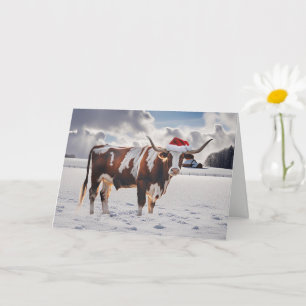 Tarjeta Temporadas de navidades saludan a vaca longandesa