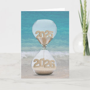 Tarjeta Temporizador de arena 2026 en la playa