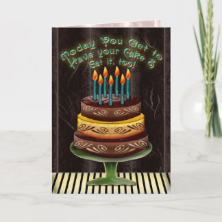 Tarjeta Ten Tu Pastel #4 (Tarjeta De Cumpleaños)