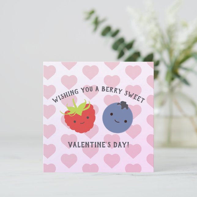 Tarjeta Ten un Berry Sweet El día de San Valentín Berries (Anverso de pie)