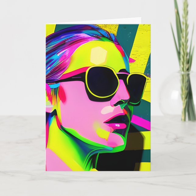 Tarjeta Ten un cumpleaños colorido | Arte abstracto (Anverso)