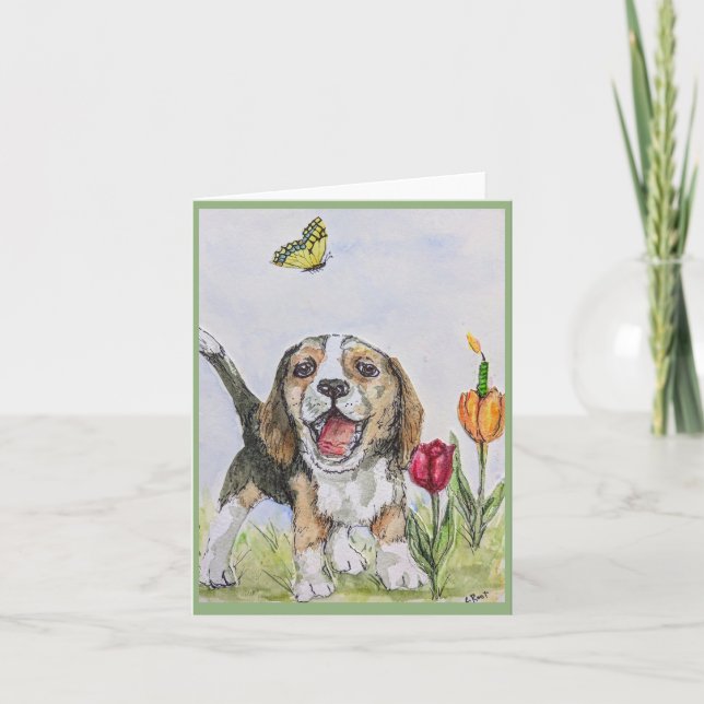 Tarjeta Ten un cumpleaños feliz de perro (Anverso)