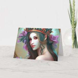 Tarjeta Ten un cumpleaños mágico Mujer etérea de Bonito