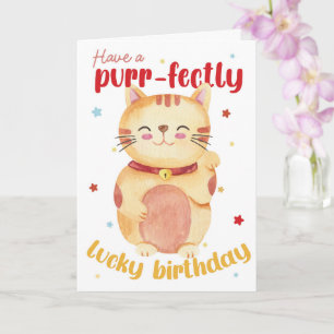 Tarjeta Ten un cumpleaños perfectamente afortunado – Lindo