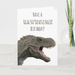 Tarjeta Ten un cumpleaños Rawrsome T-rex Tyrannosaurus