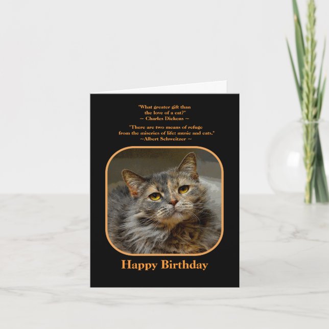 Tarjeta Ten un gato de cumpleaños veloz como Tortoiseshell (Anverso)