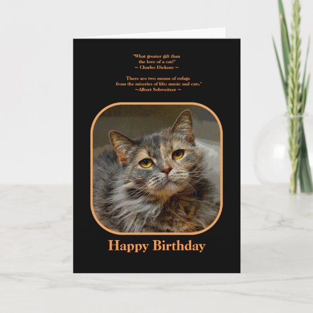 Tarjeta Ten un gato de cumpleaños veloz como Tortoiseshell (Anverso)