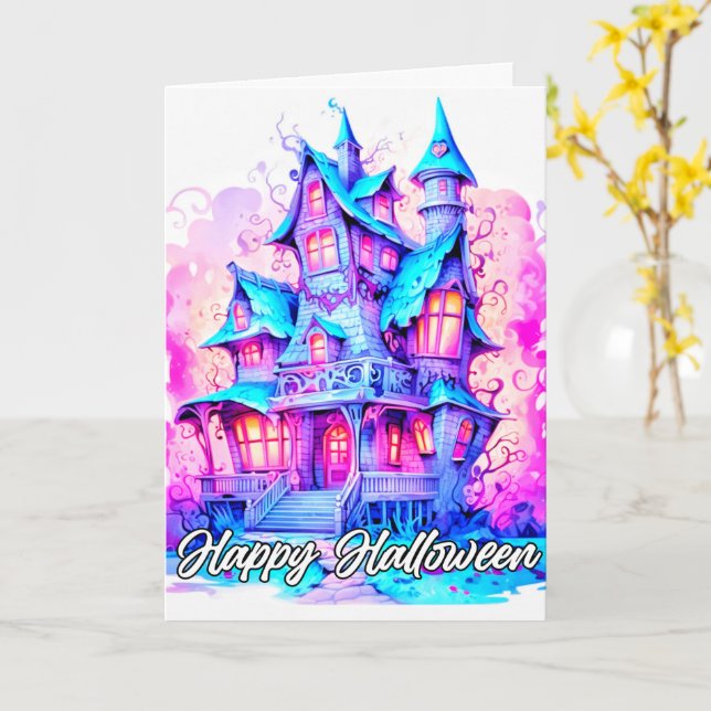 Tarjeta Ten Un Halloween Súper Fantasma (flor amarilla)