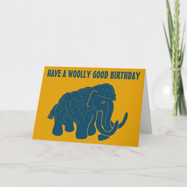 Tarjeta Ten un mamut de cumpleaños sórdido (Anverso)